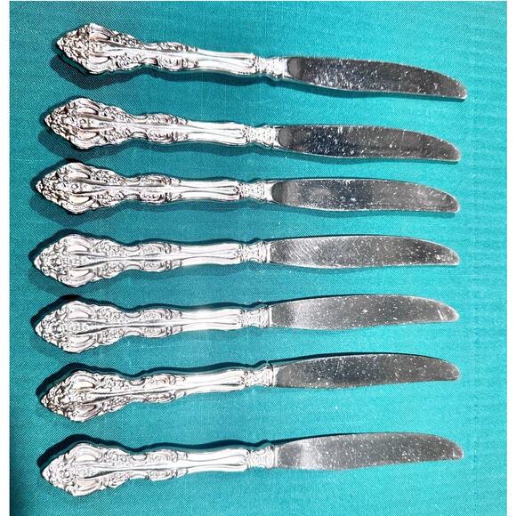 Oneida Michelangelo Cube Heirloom Stainless Dinner Knives-Set of 7 - Picture 2 of 3